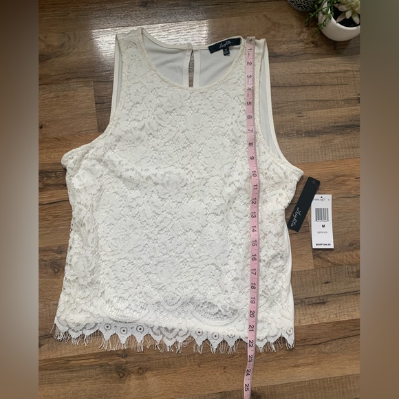 Leighton Lace-overlay Eyelash-fringe Blouse - Picture 9 of 14